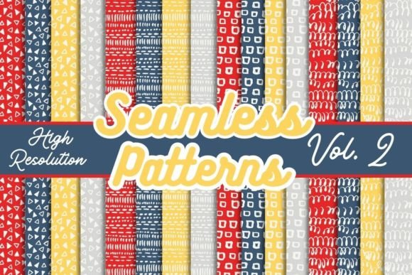 Bright Geometric Seamless Patterns for Designers