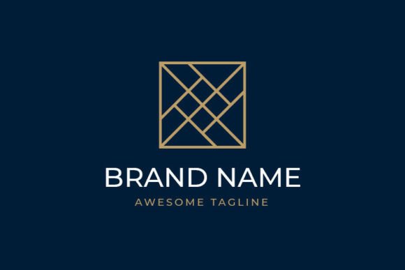 Gold Expensive Square Logo Template for Modern Luxury