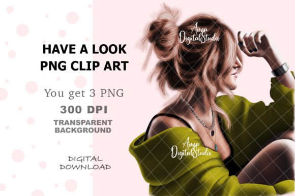 Have a Look PNG, Fashion Girl Clip Art for Creators