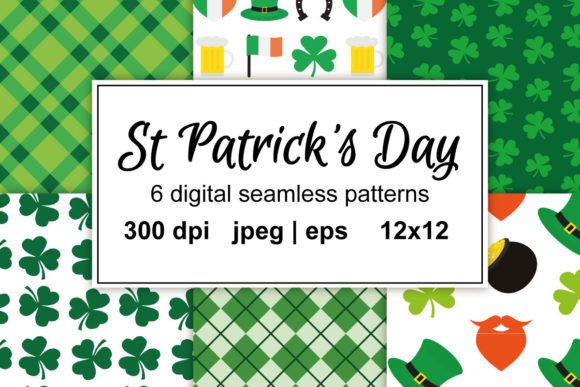 Saint Patrick's Day Patterns Set: Premium Digital Backgrounds