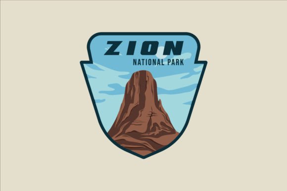 Zion National Park Emblem Vector Design