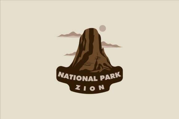 Zion National Park Logo Vintage Vector